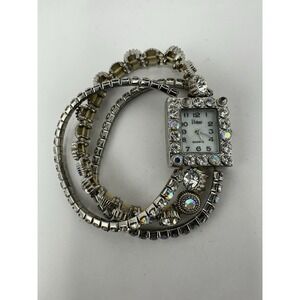 Vivani K495 New Battery Ladies MOP Watch 23MM 6"‎ Stretch Rhinestone Band M100